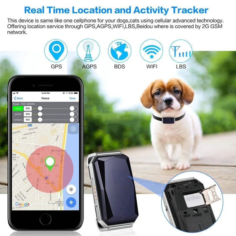 With Gps Tracker Pet Collar Waterproof Anti-Lost Dog Collar For Dogs Cats Outdoor Long Standby Footprint Tracking Locator Items